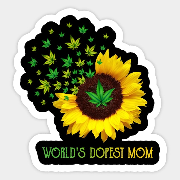 World's Dopest Mom Sunflower Weed Cannabis Funny Sticker by paveldmit